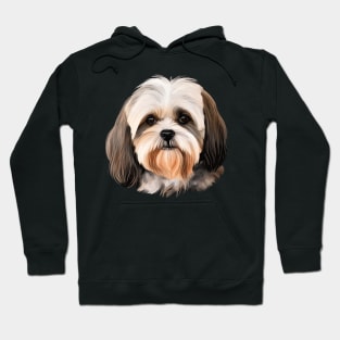 Lhasa Apso Dog Portrait Hoodie